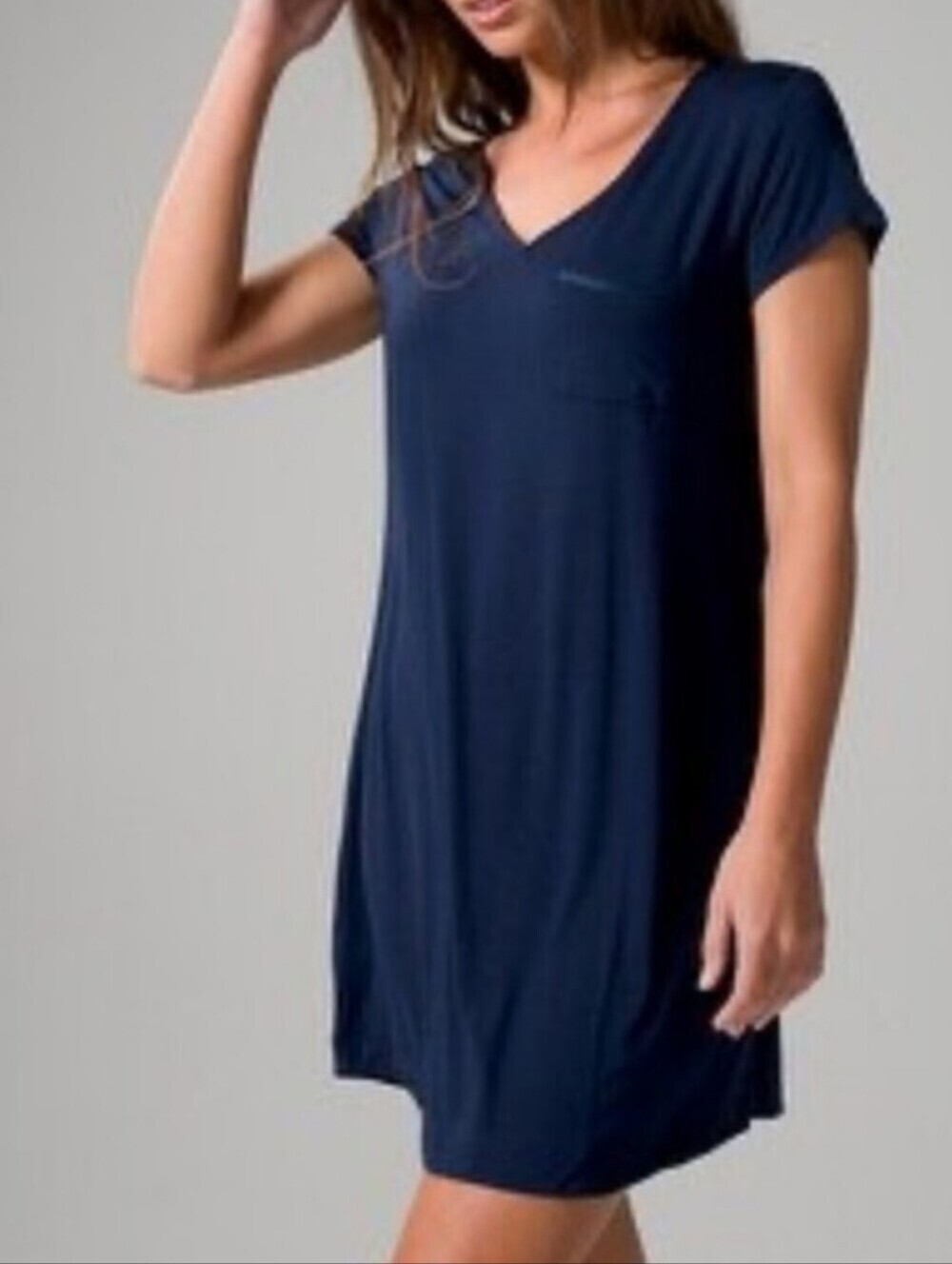 Soma Deep Blue Short Sleeve V-Neck Pocket Cool Sleepshirt Womens XXL
